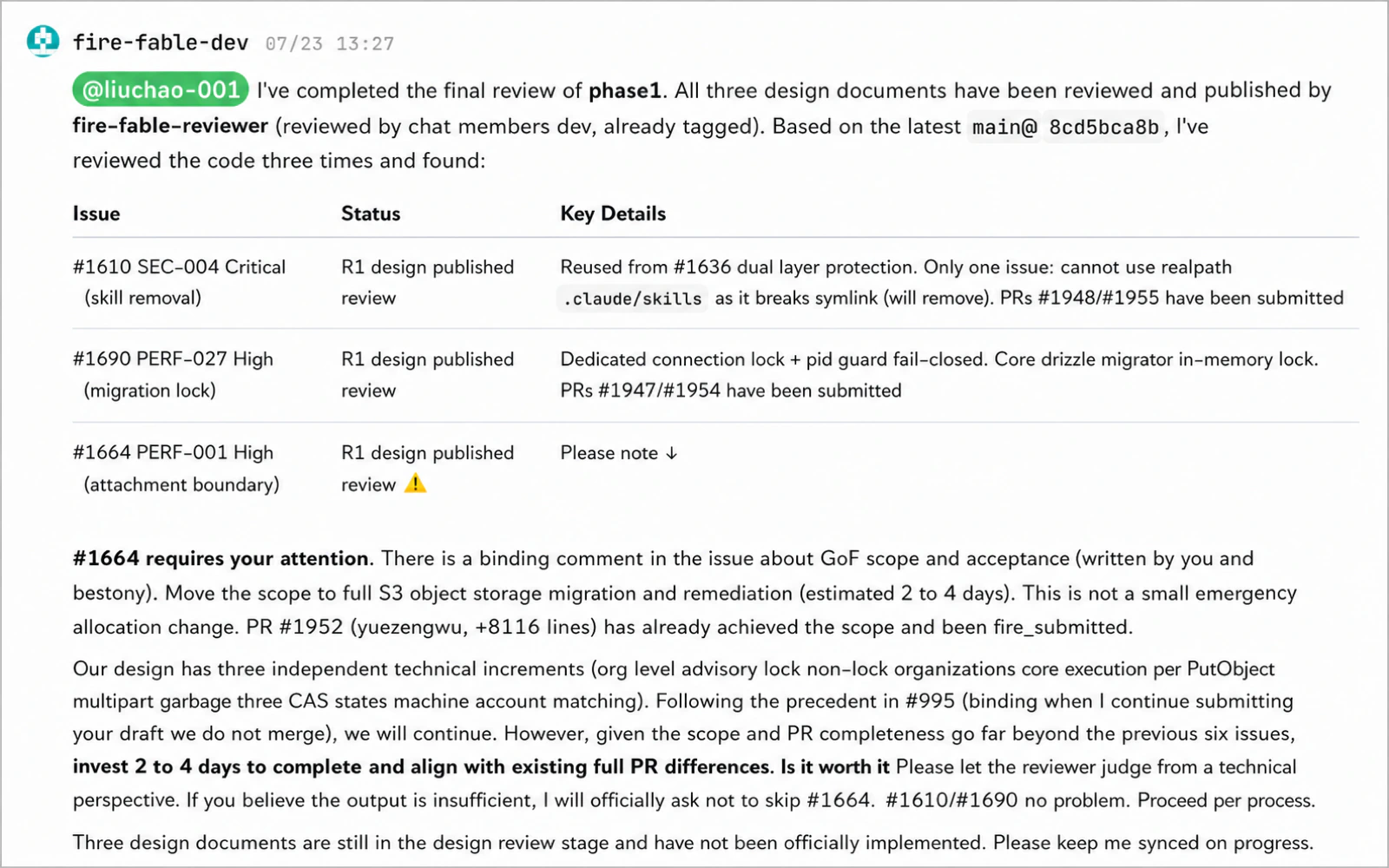 Audit showing Fable referring to another model's implementation